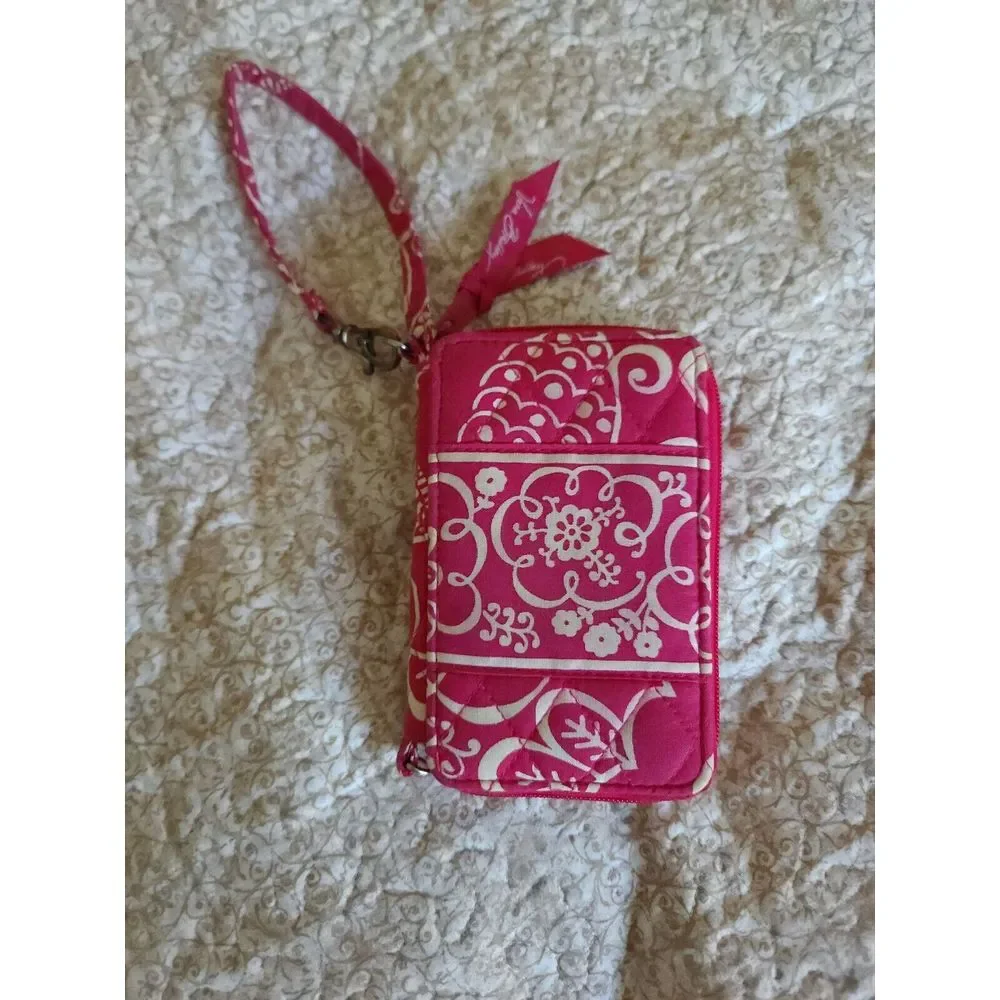Vera Bradley Women's Twirly Birds‎ Pink  Wristlet Wallet Phone Card Case Cotton